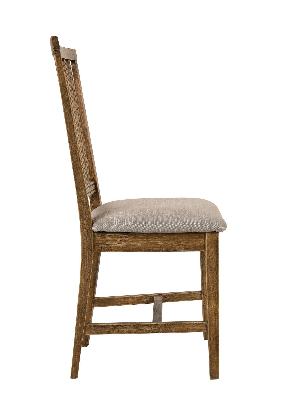 ACME Wallace II Side Chair (Set-2), Tan Linen & Weathered Oak (2Pc/1Ctn)