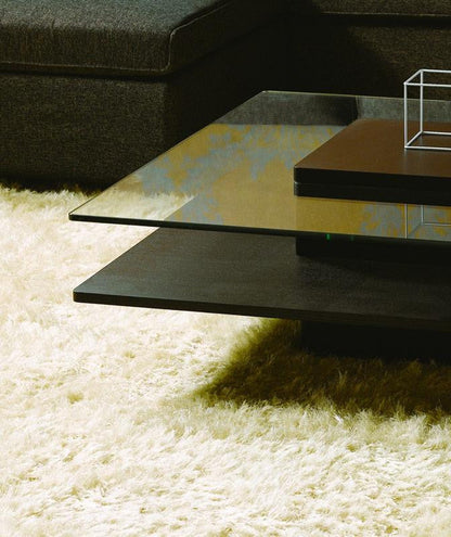 BHK22A - Modern Oak Glass Coffee Table