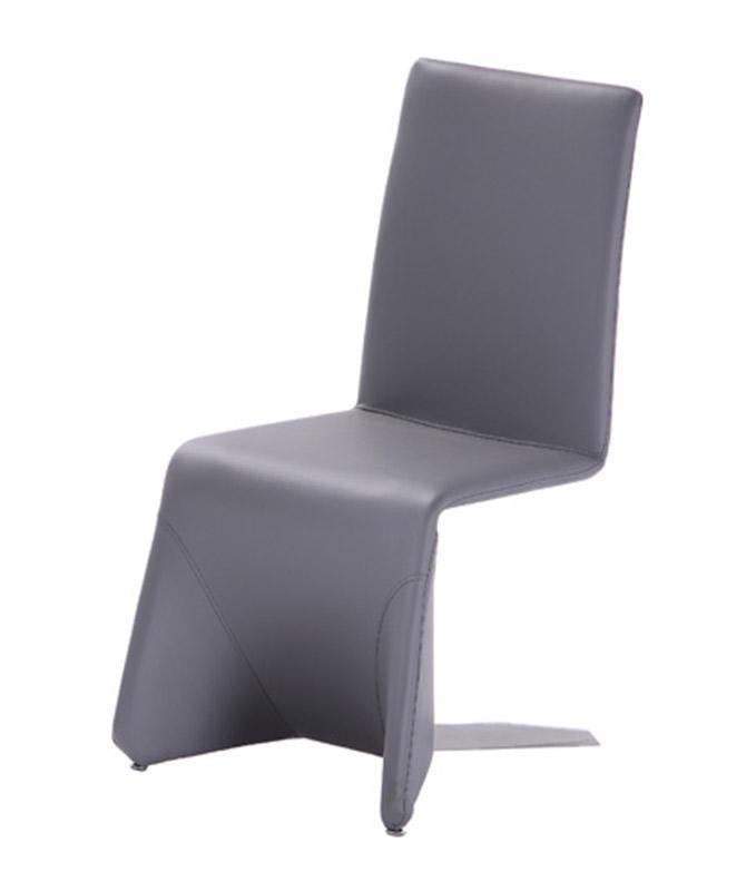 Nisse - Contemporary Grey Leatherette Dining Chair (Set of 2)