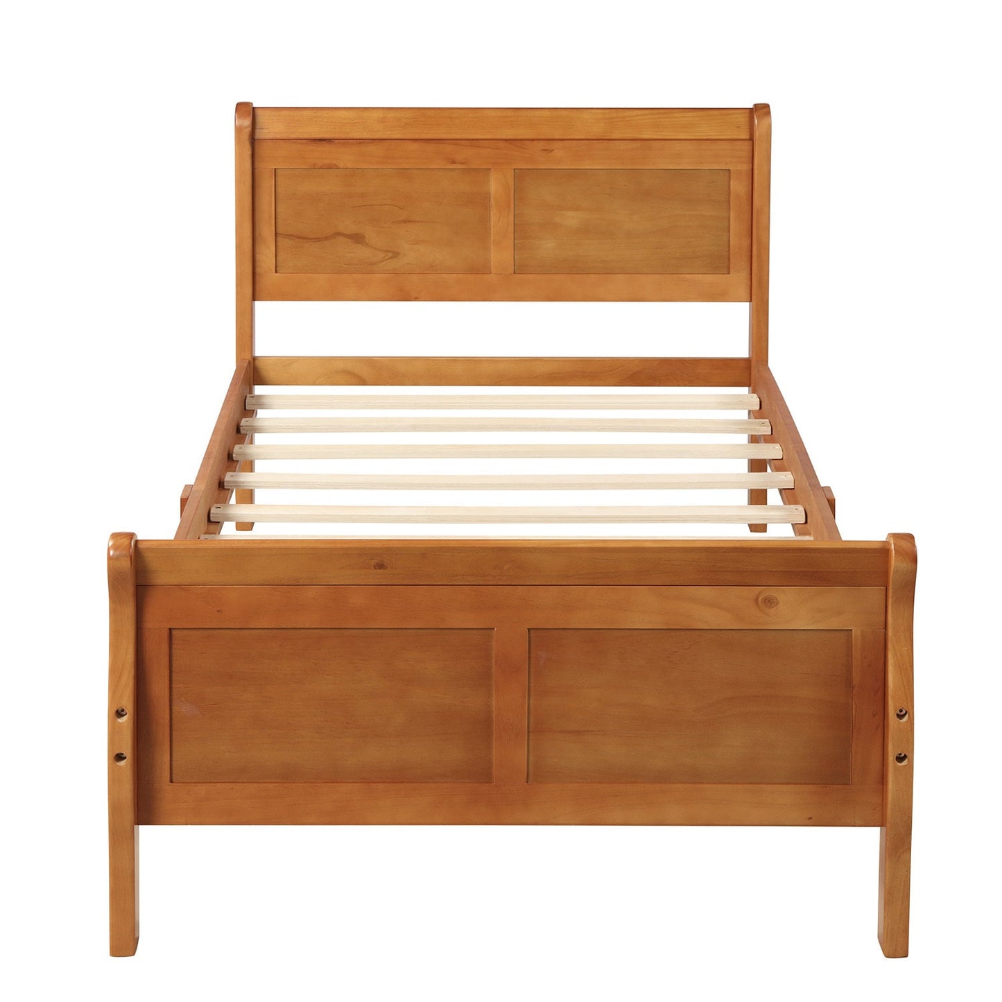 Pescara Wood Platform Bed Twin Bed Frame Mattress Foundation Sleigh Bed