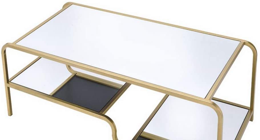 ACME Astrid Coffee Table in Gold & Mirror