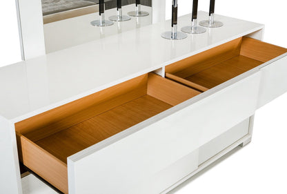 Modrest Monza Italian Modern White Dresser – Sleek 6-Drawer Contemporary Storage