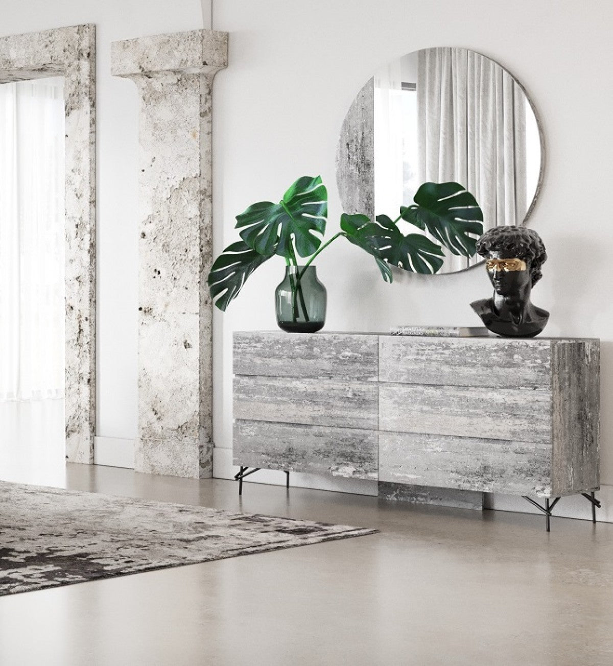 Nova Domus Aria - Italian Modern Multi Grey with texture Dresser