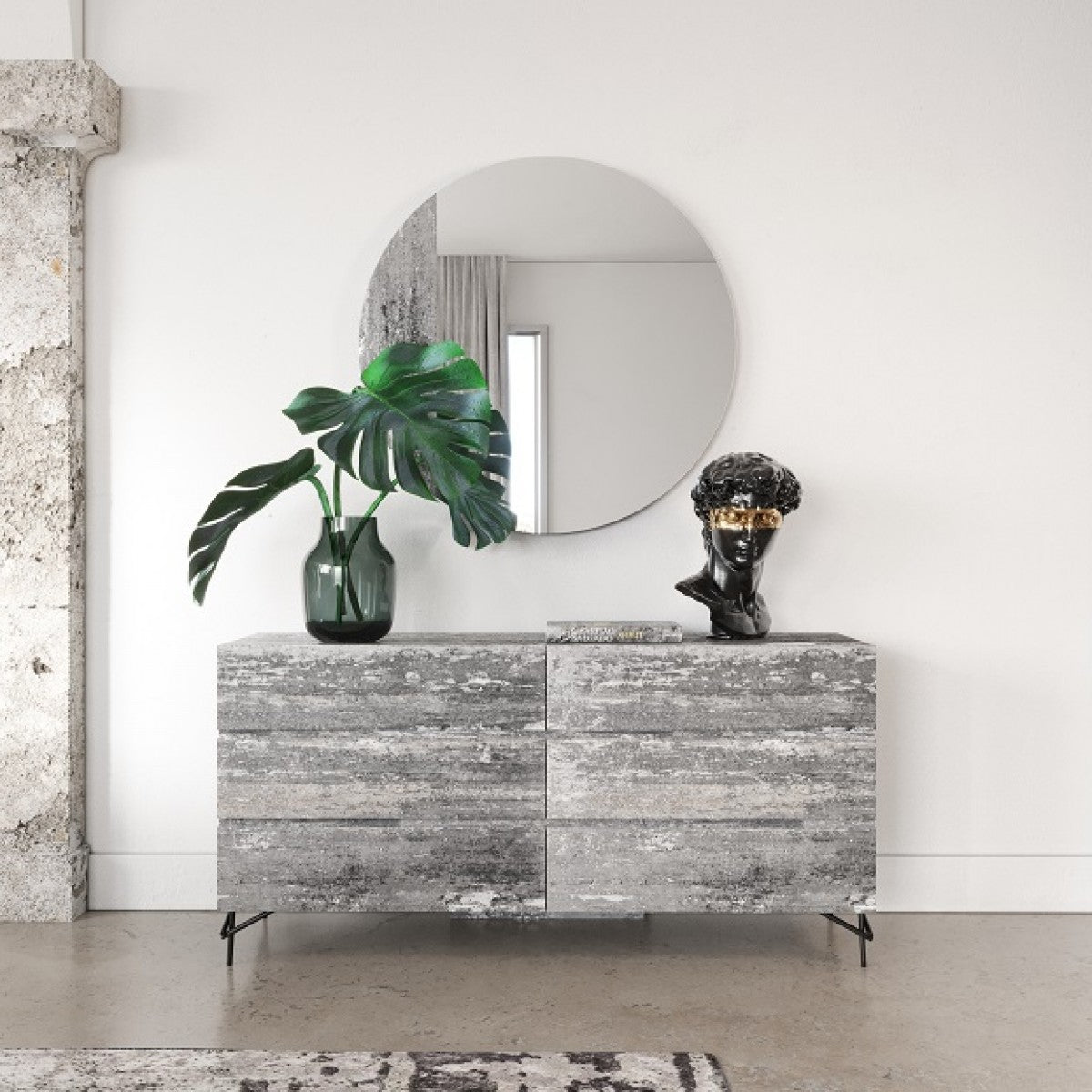 Nova Domus Aria - Italian Modern Multi Grey with texture Dresser