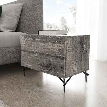 Nova Domus Aria - Italian Modern Multi Grey with texture Nightstand