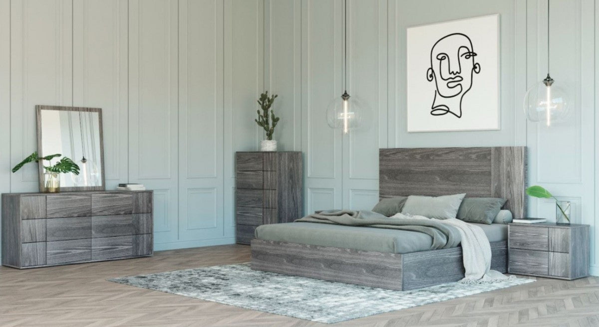 Nova Domus Asus Italian Modern Elm Grey Bedroom Set