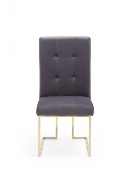 Modrest Legend Modern Grey Fabric & Gold Dining Chair (Set of 2)