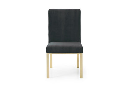 Modrest Reba Modern Black Velvet & Gold Dining Chair (Set of 2)