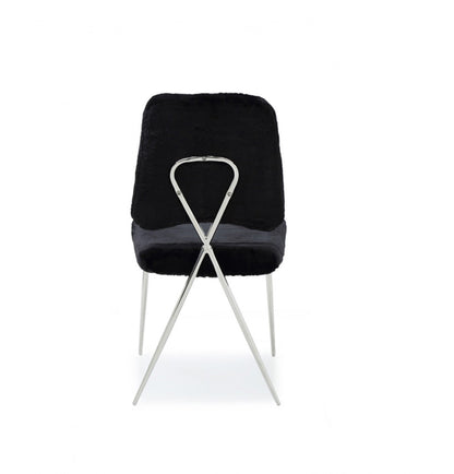 Candace - Modern Black Faux Fur Dining Chair (Set of 2)