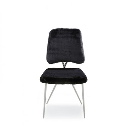 Candace - Modern Black Faux Fur Dining Chair (Set of 2)
