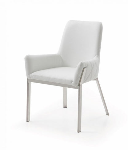 Modrest Robin Modern White Bonded Leather Dining Chair