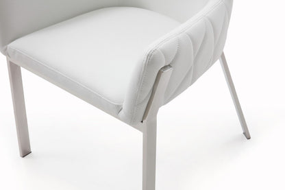 Modrest Robin Modern White Bonded Leather Dining Chair