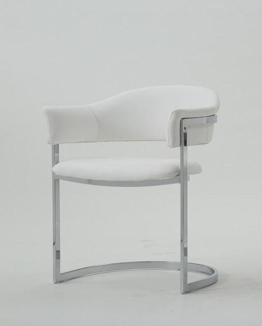 Modrest Allie Contemporary White Leatherette Dining Chair