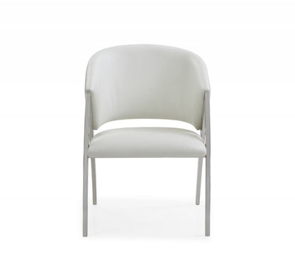 Modrest Rabia Modern White Leatherette Accent Chair – Sleek Contemporary Seating