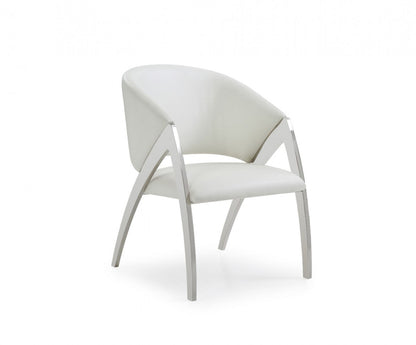 Modrest Rabia Modern White Leatherette Accent Chair – Sleek Contemporary Seating