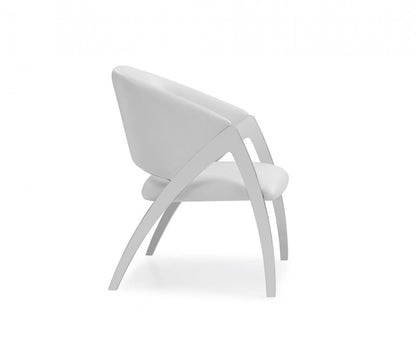 Modrest Rabia Modern White Leatherette Accent Chair – Sleek Contemporary Seating