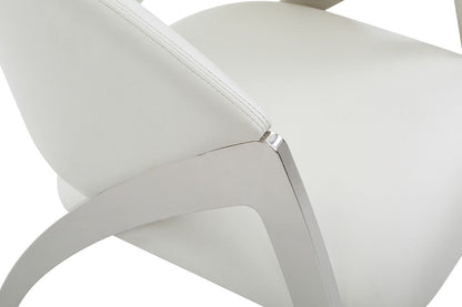 Modrest Rabia Modern White Leatherette Accent Chair – Sleek Contemporary Seating