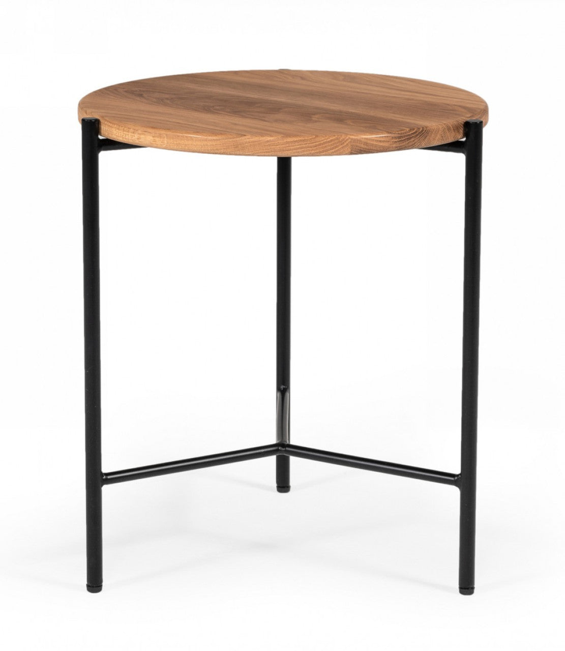 Modrest Bacone Industrial Oak and Black Iron End Table