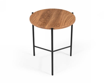 Modrest Bacone Industrial Oak and Black Iron End Table
