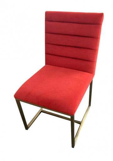 Modrest Barker Modern Burnt Orange & Brush Gold Dining Chair (Set of 2)