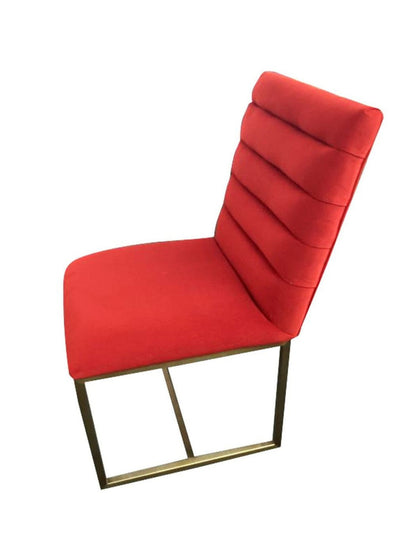 Modrest Barker Modern Burnt Orange & Brush Gold Dining Chair (Set of 2)