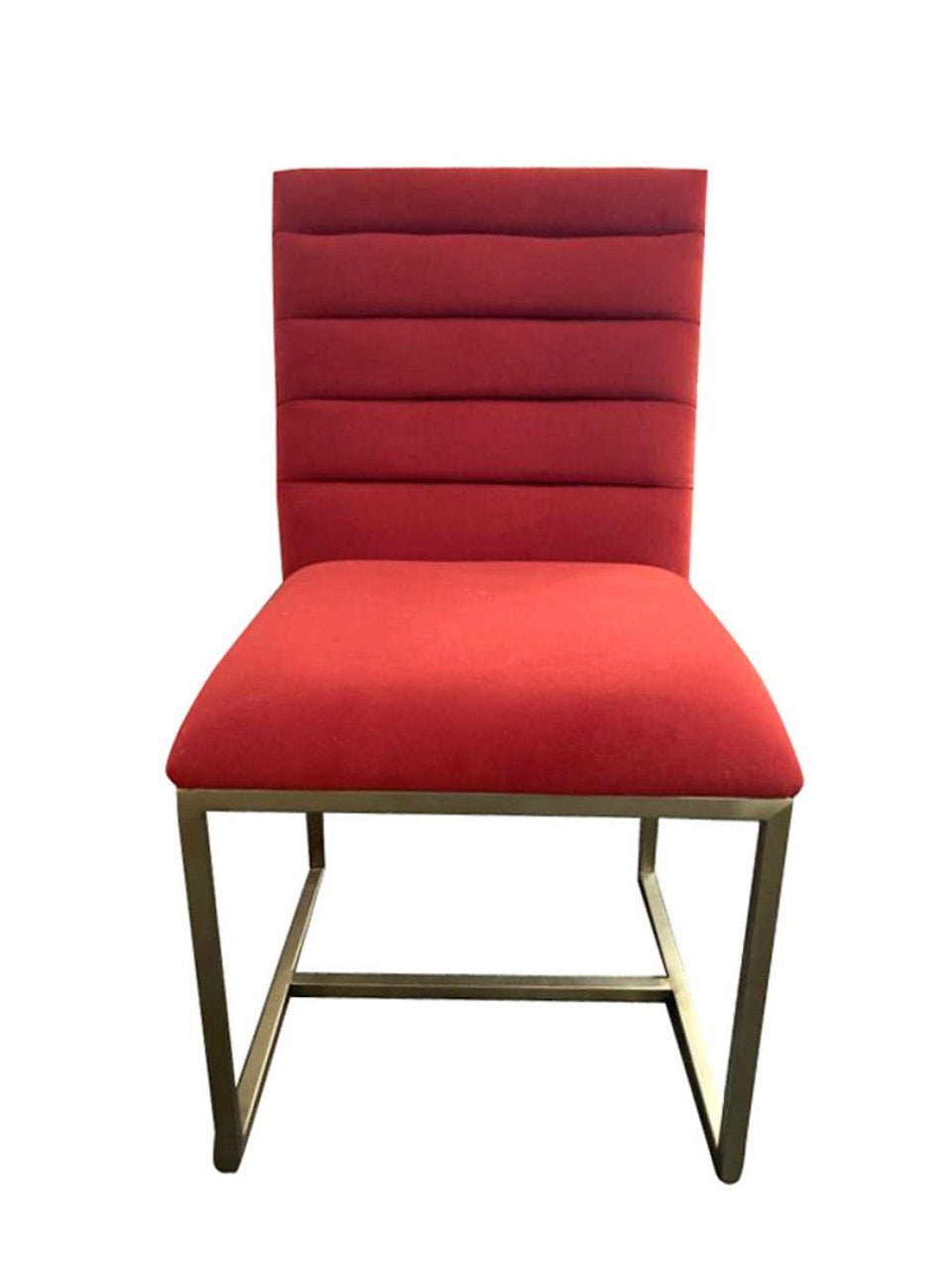 Modrest Barker Modern Burnt Orange & Brush Gold Dining Chair (Set of 2)