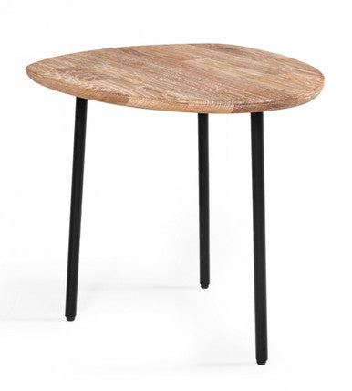 Modrest Barnum Industrial White Washed Oak and Black Iron End Table