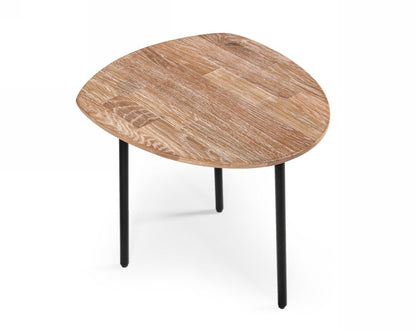 Modrest Barnum Industrial White Washed Oak and Black Iron End Table