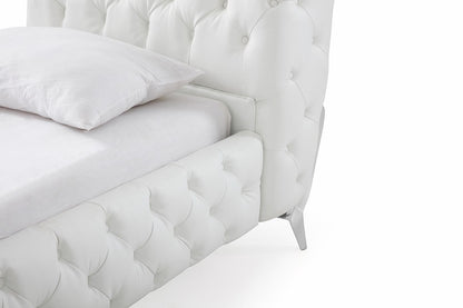 Modrest Legend Modern White Bonded Leather Bed
