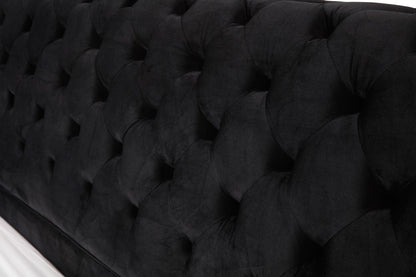 Modrest Legend Modern Black Velvet & Gold Bed
