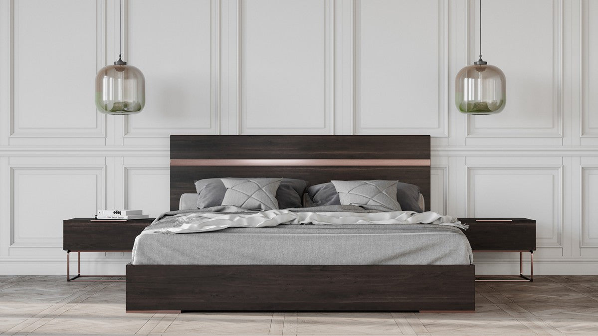 Nova Domus Benzon Italian Modern Dark Rovere Bedroom Set