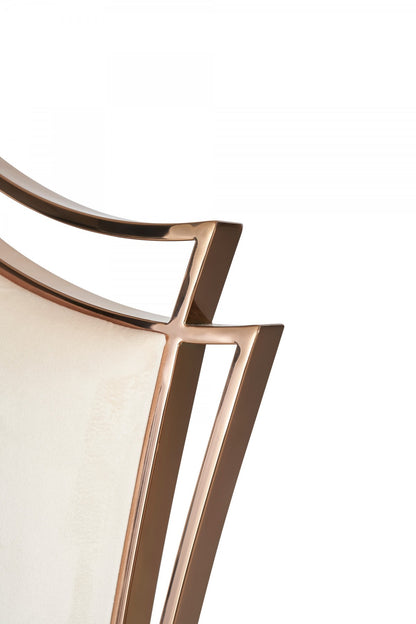 Modrest Bonnie - Beige Velvet & Rose Gold Dining Chair (Set of 2)