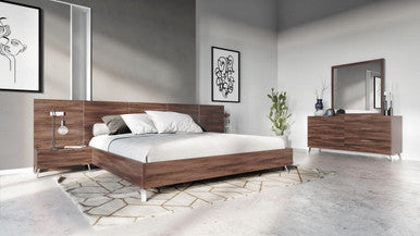 Nova Domus Brooklyn Italian Modern Walnut Bed Set