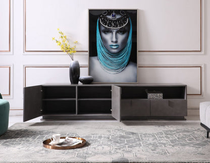 Modrest Buckley Modern Grey Crackle TV Stand
