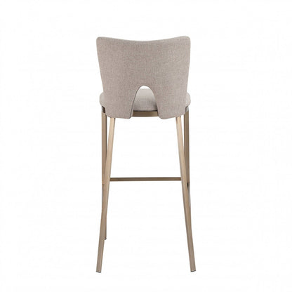 Modrest Burton - Glam Grey Fabric + Brass Bar Stool (Set of 2)