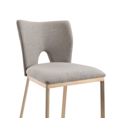 Modrest Burton - Glam Grey Fabric + Brass Bar Stool (Set of 2)