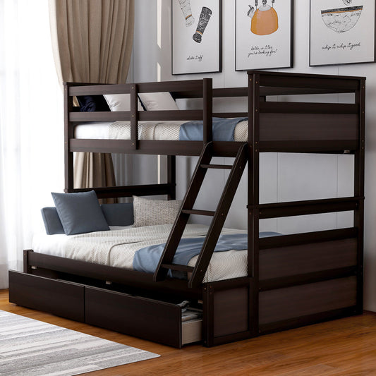 Myrna Twin over Full Bunk Bed with Storage - Espresso