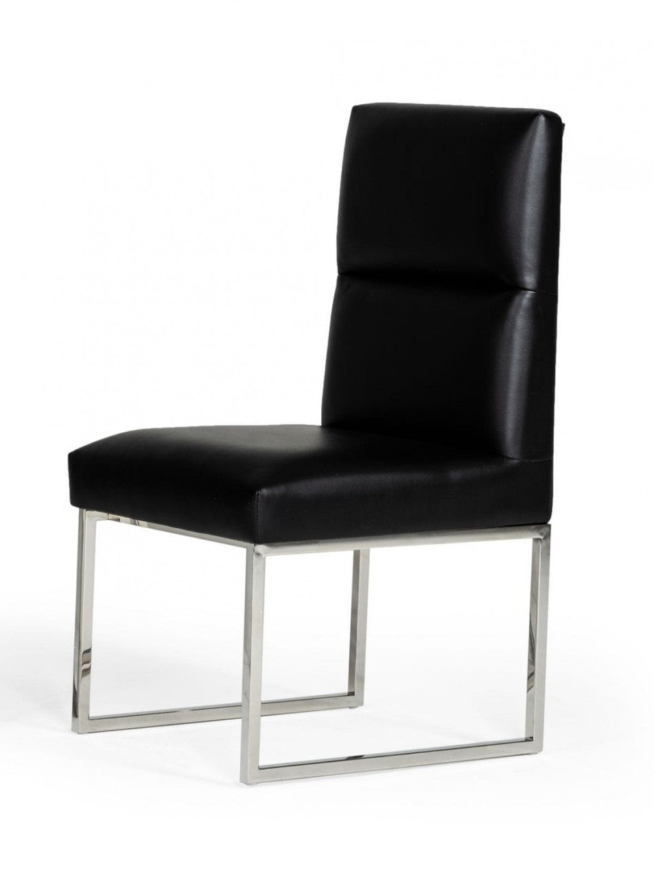 A&X Carla Modern Black Leatherette Dining Chair (Set of 2)
