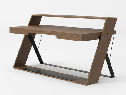 Modrest Carrie Modern Walnut & Black Foldable Desk