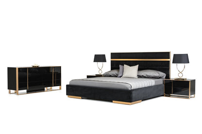 Nova Domus Cartier Modern Black & Rosegold Dresser
