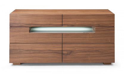 Modrest Ceres Contemporary LED Walnut Dresser