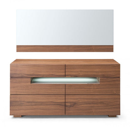 Modrest Ceres Contemporary LED Walnut Dresser