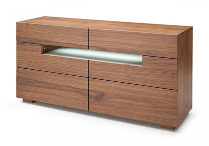 Modrest Ceres Contemporary LED Walnut Dresser