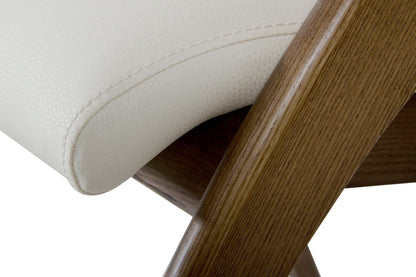 Modrest Lucas Modern Cream & Walnut Dining Chair