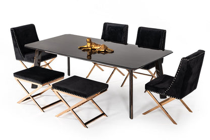 Modrest Chadwick Modern Ebony & Rosegold Dining Table