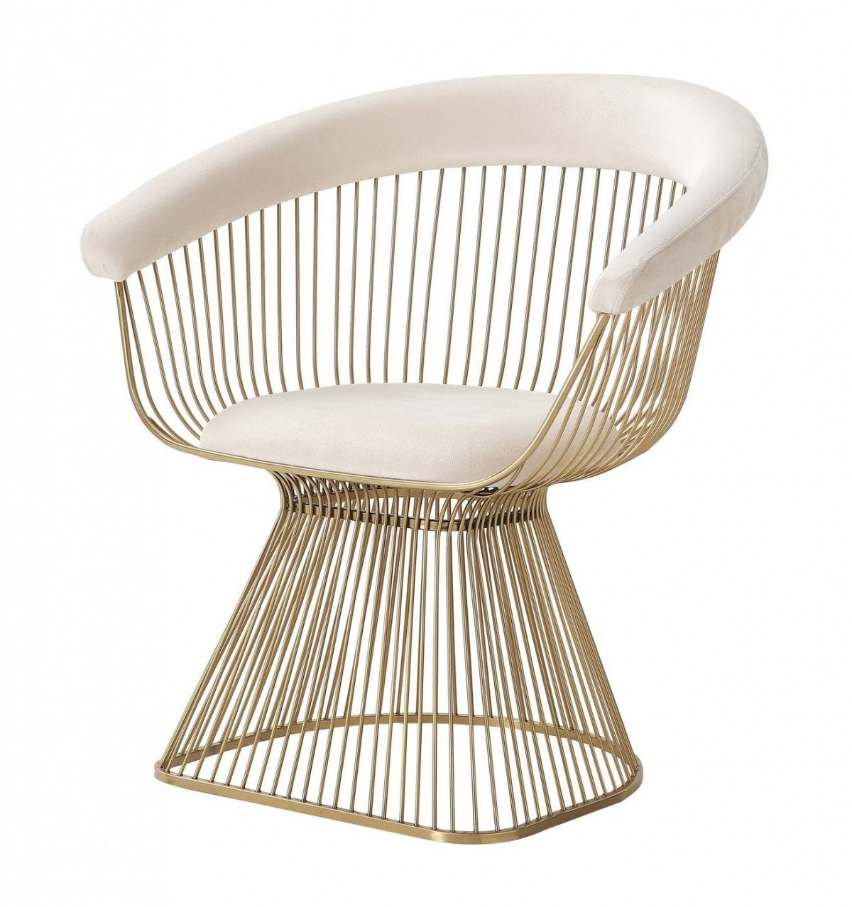 Modrest Chandler Modern Beige Velvet & Gold Dining Chair