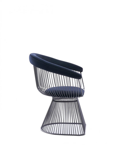 Modrest Chandler Modern Black Velvet & Black Stainless Steel Dining Chair