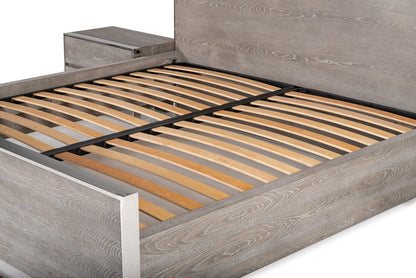 Modrest Charlene Modern Grey Elm & Stainless Steel Bed