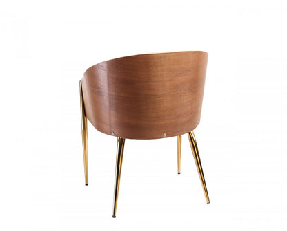Modrest Claret - Modern Walnut & Black Leatherette Accent Chair