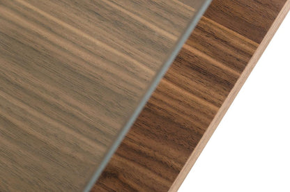 Modrest Clarion Modern Walnut and Glass Coffee Table